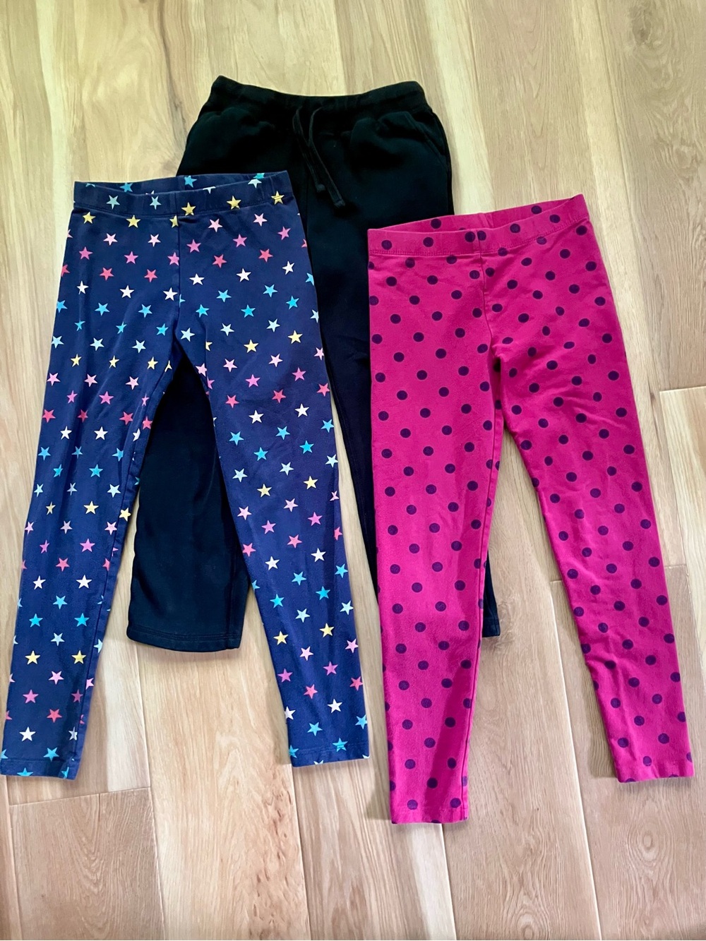 Primary Girls 3-Pack Bottoms- Black Navy Star, Magenta Polka